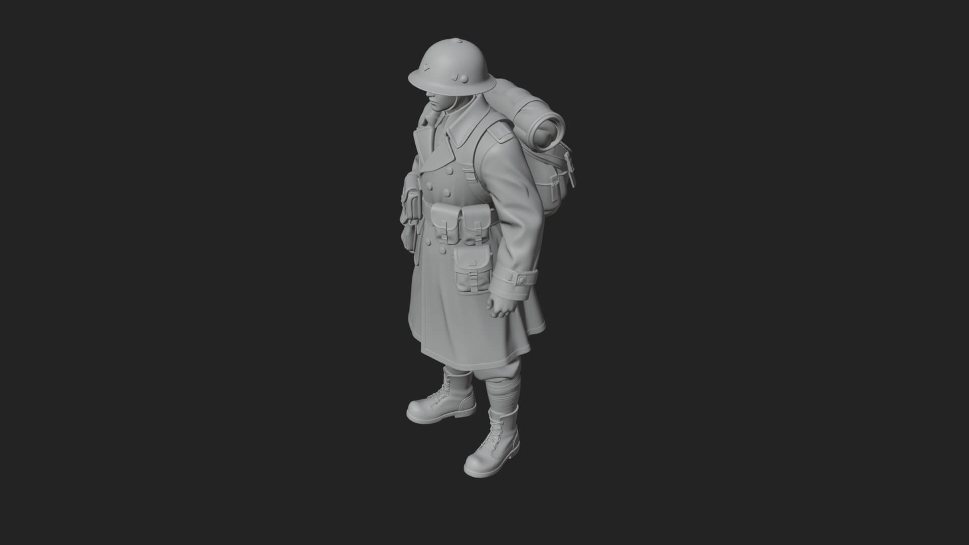 Vintage Soldier Statue Design 27 3D Print Model 3D Model
