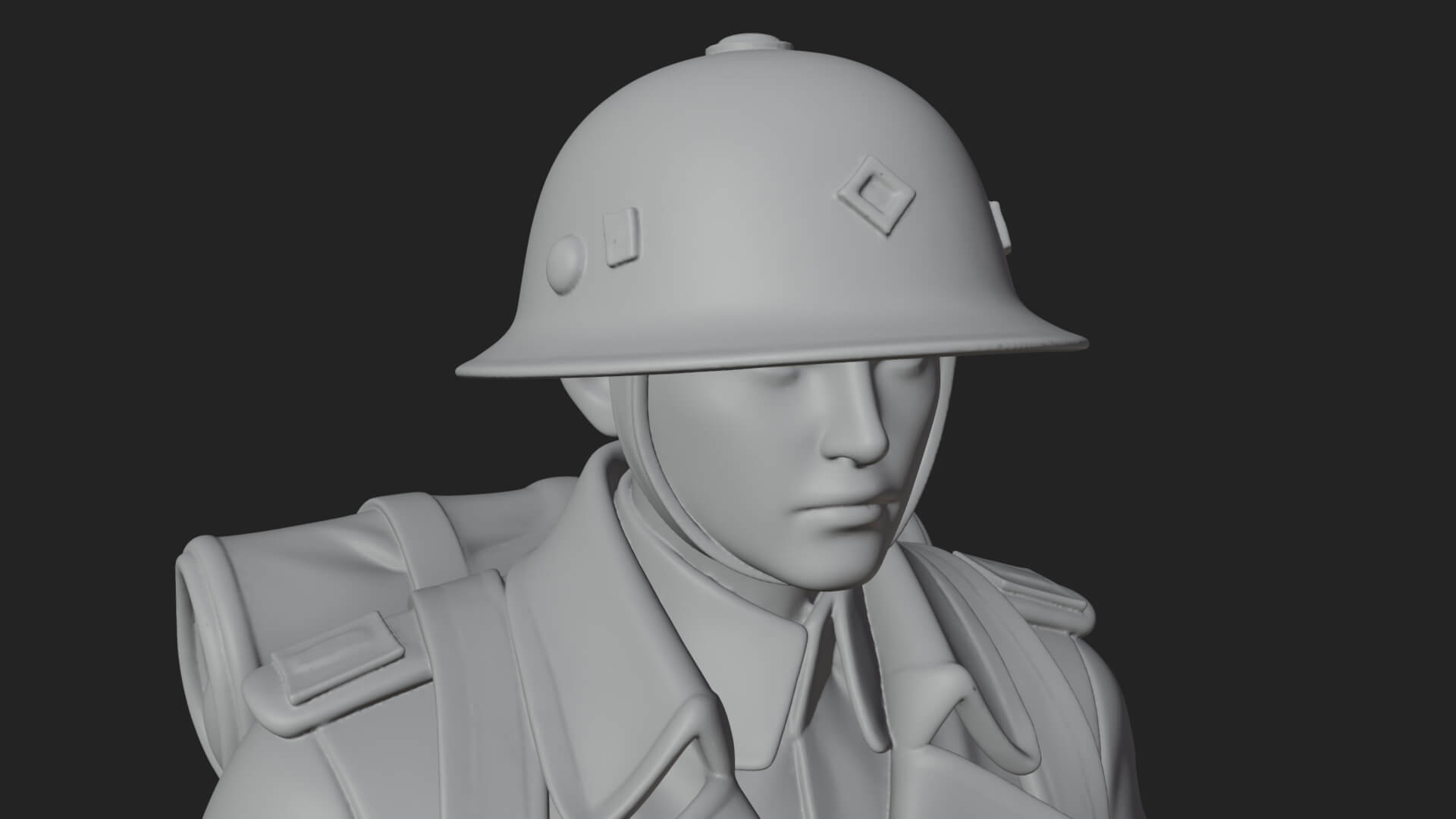 Vintage Soldier Statue Design 27 3D Print Model 3D Model