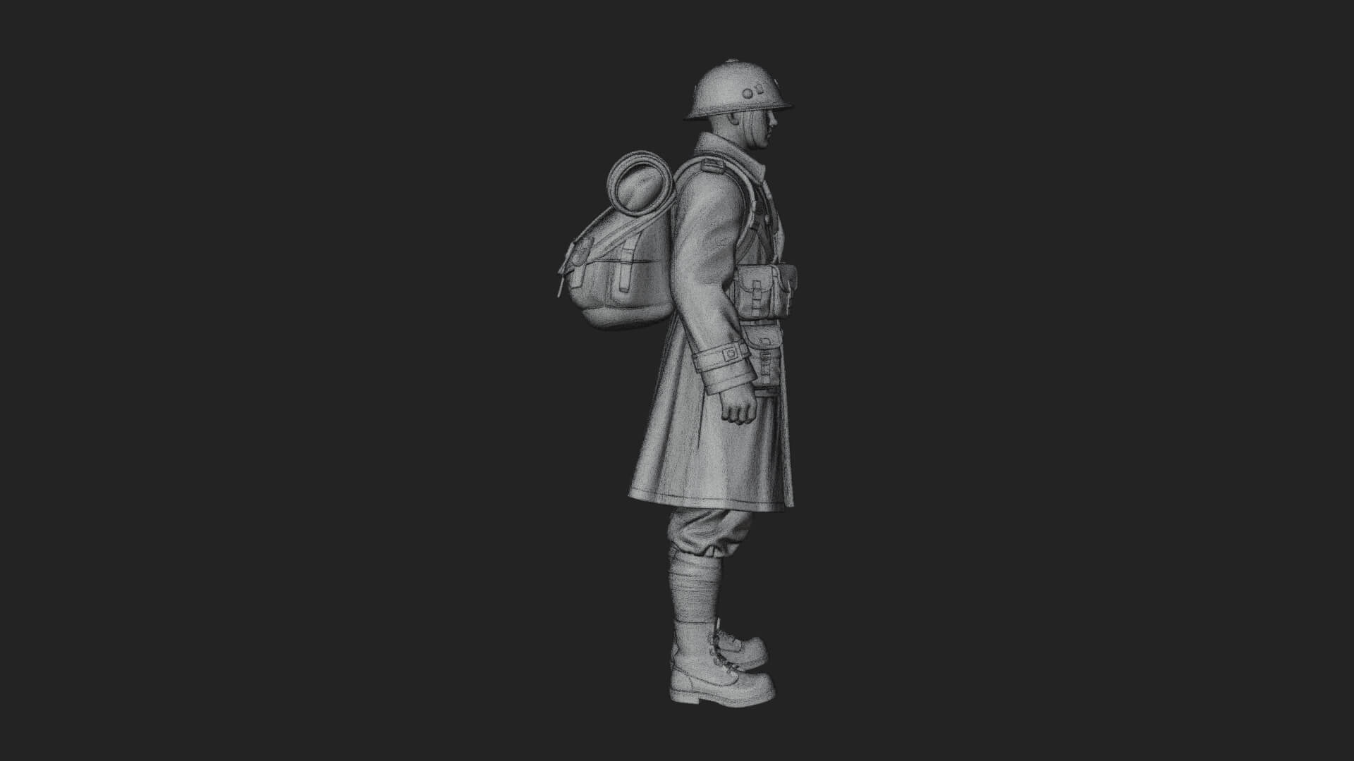 Vintage Soldier Statue Design 27 3D Print Model 3D Model