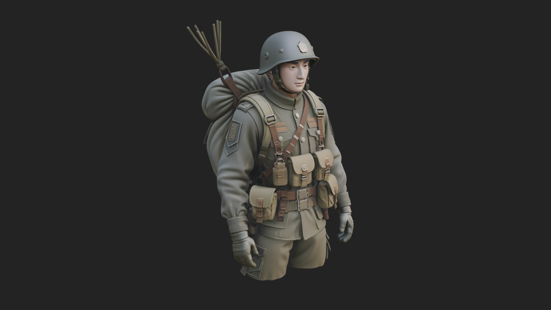 Vintage Soldier Statue Design 28 3D Print Model 3D Model