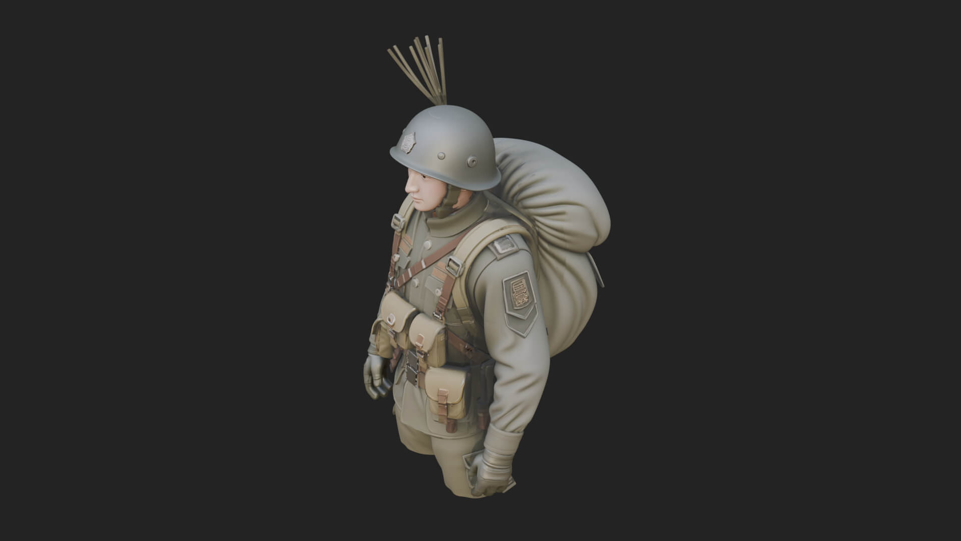 Vintage Soldier Statue Design 28 3D Print Model 3D Model