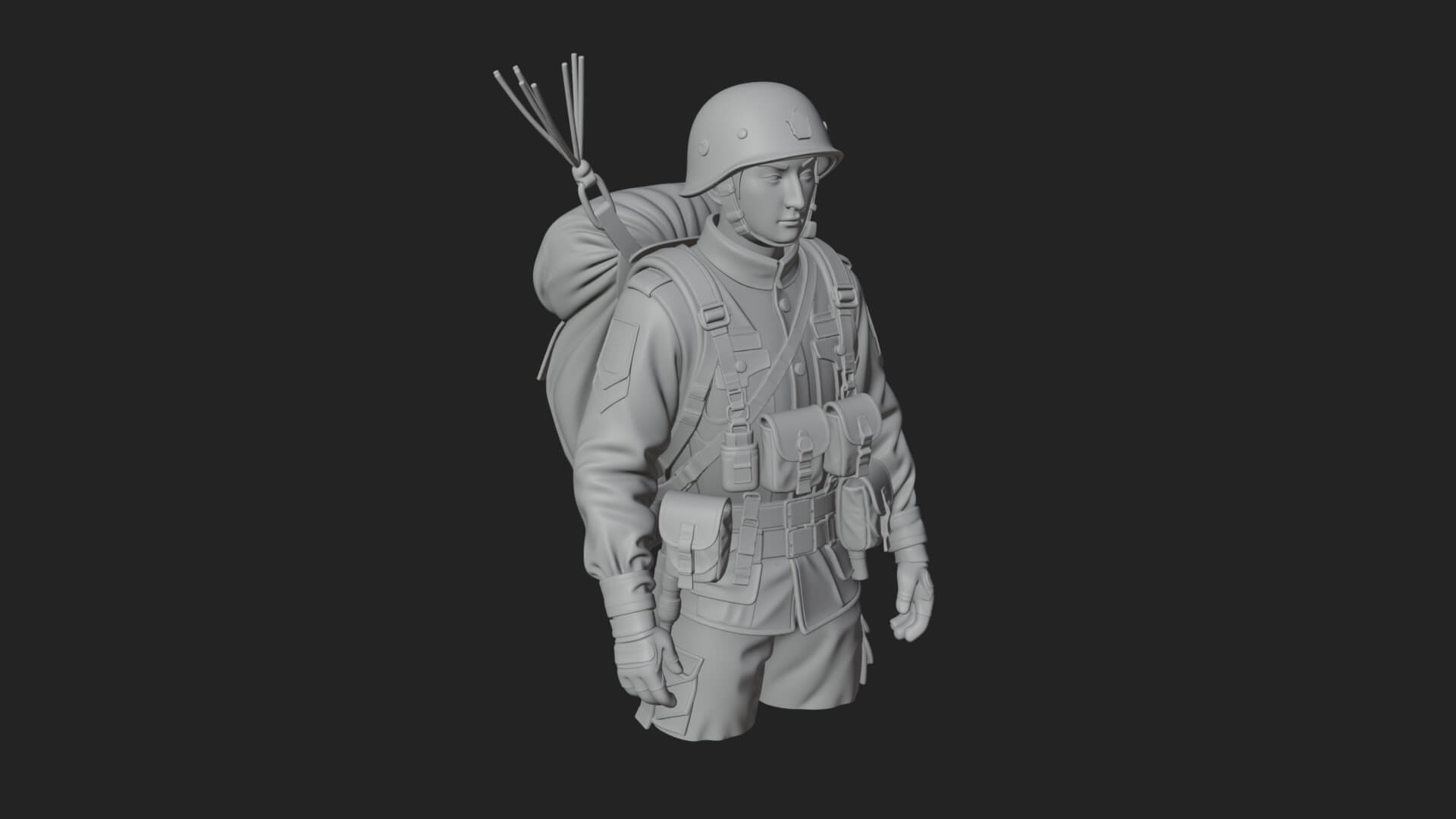 Vintage Soldier Statue Design 28 3D Print Model 3D Model