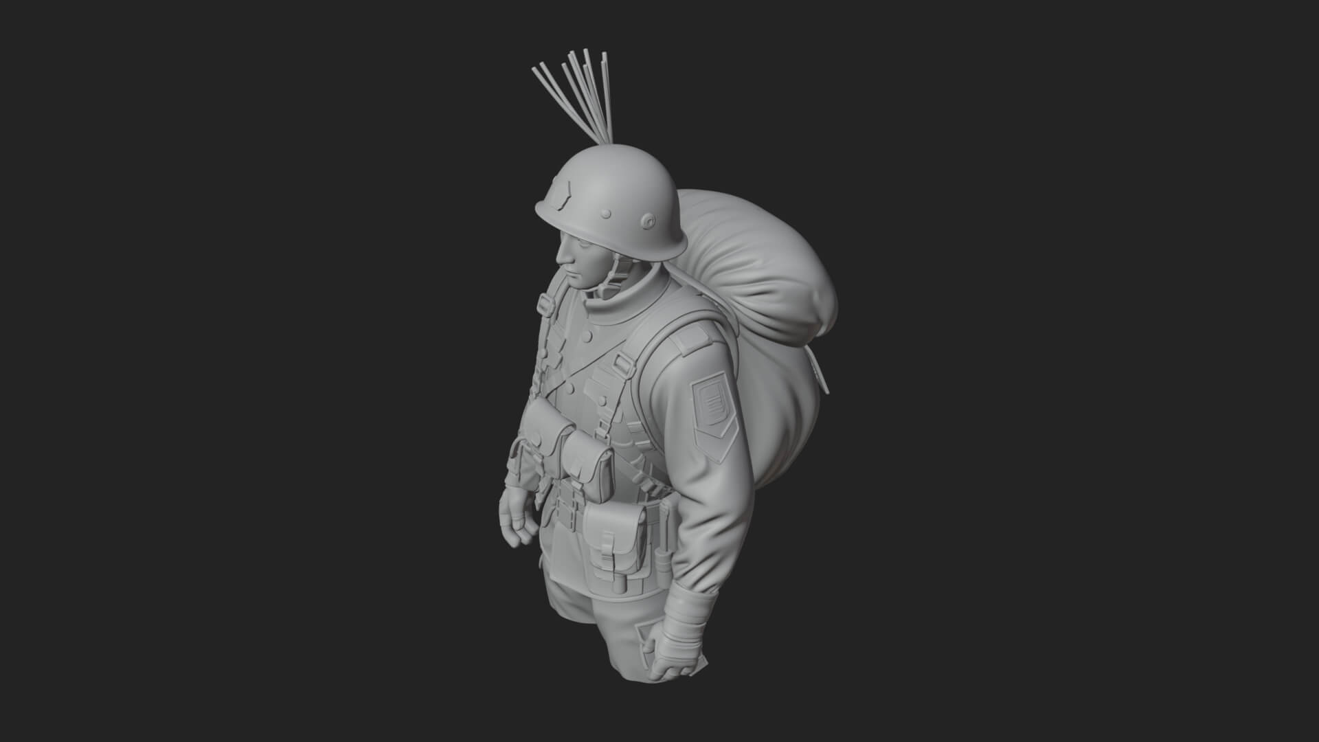 Vintage Soldier Statue Design 28 3D Print Model 3D Model