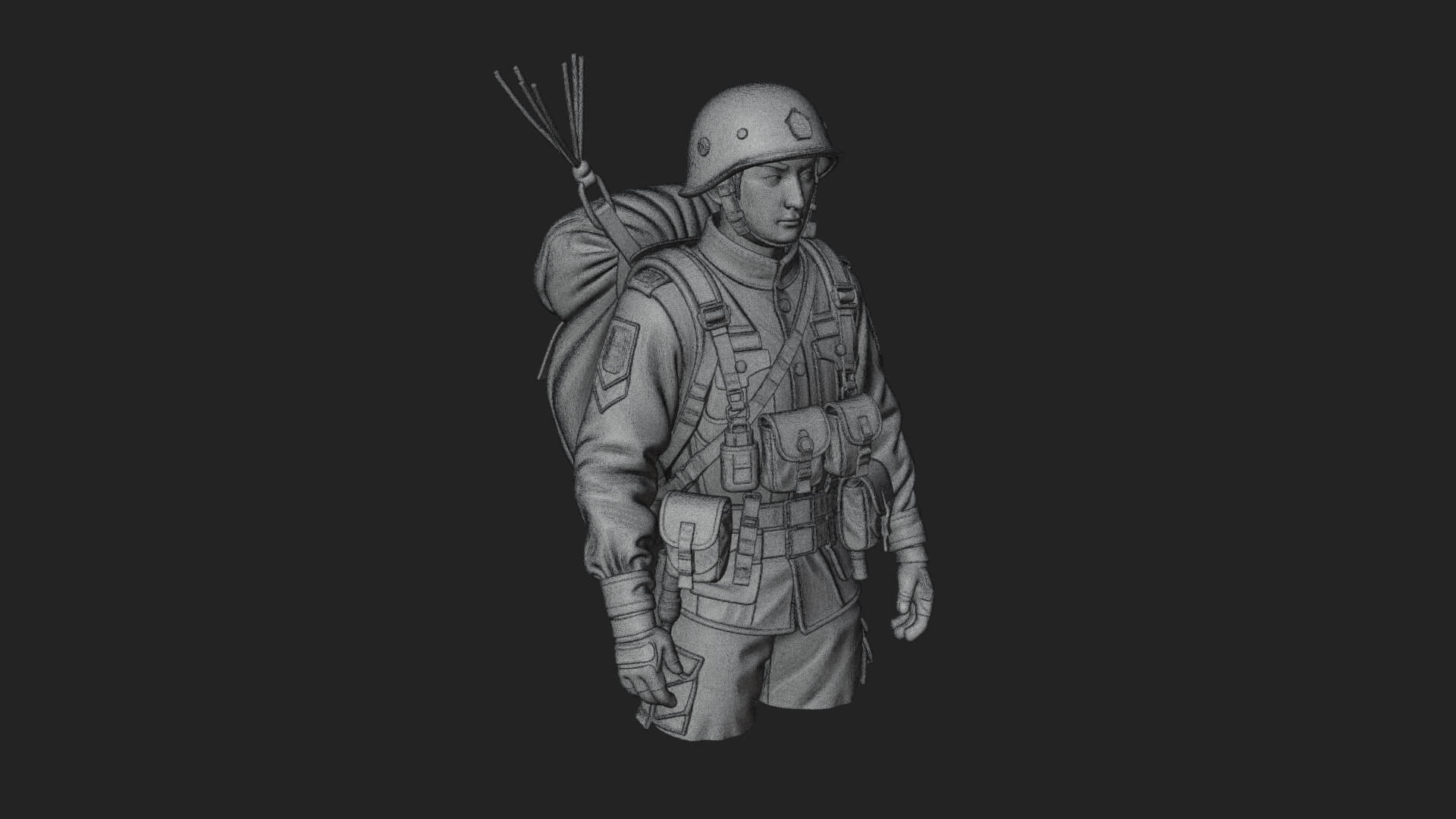Vintage Soldier Statue Design 28 3D Print Model 3D Model