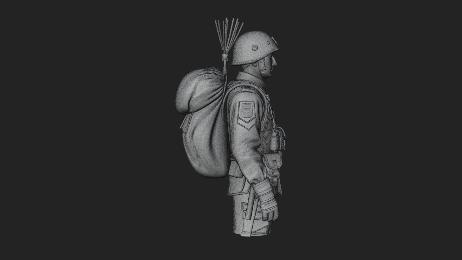 Vintage Soldier Statue Design 28 3D Print Model 3D Model