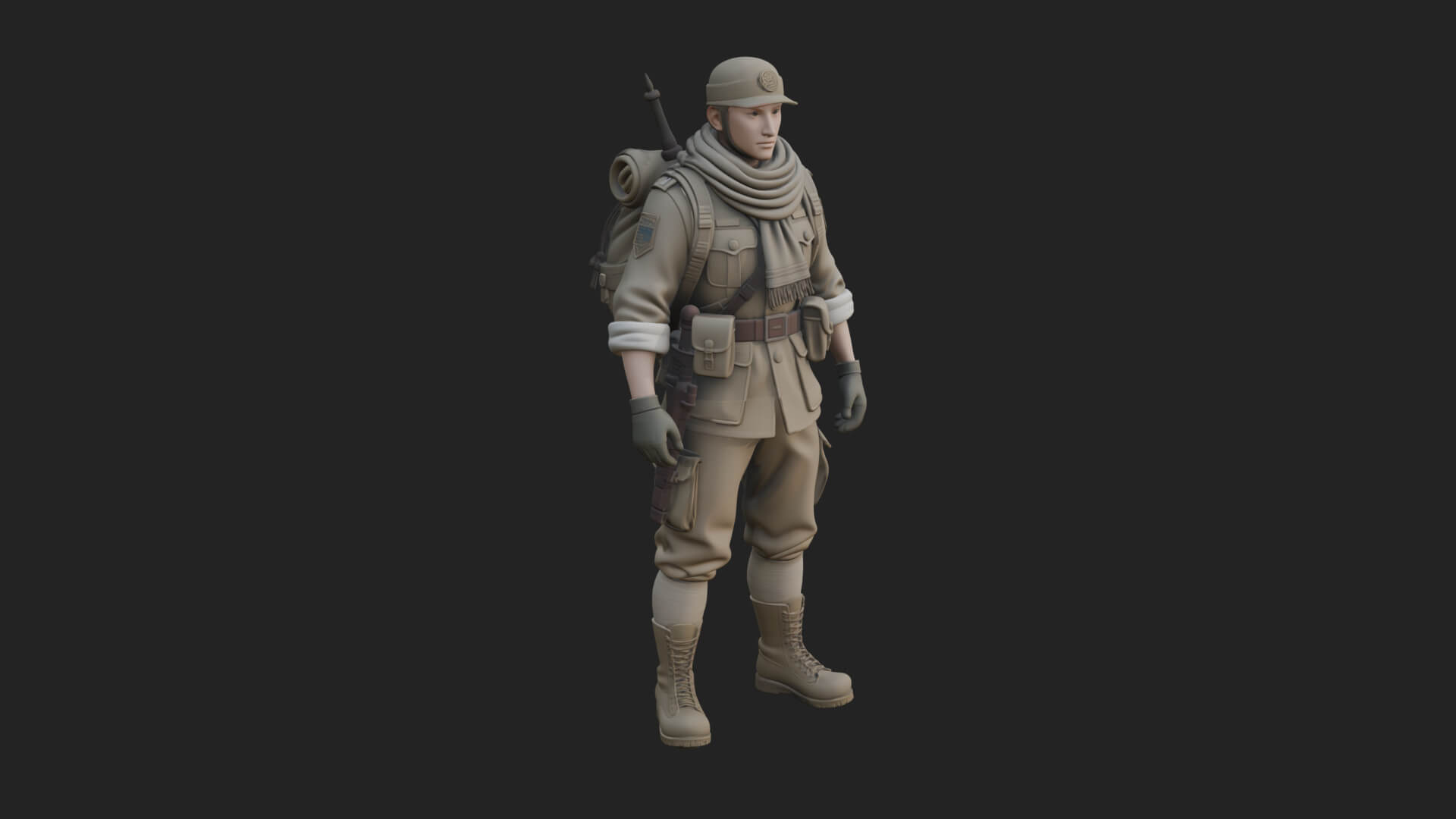Vintage Soldier Statue Design 29 3D Print Model 3D Model