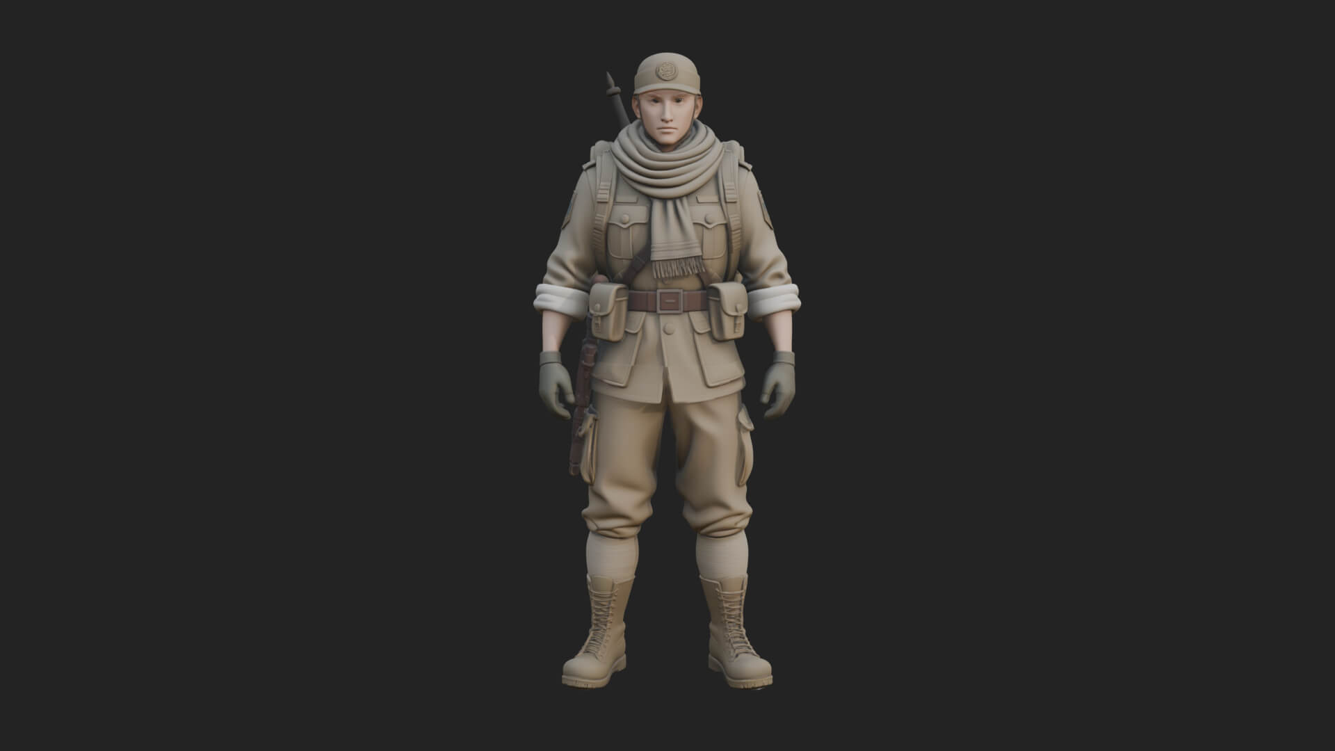Vintage Soldier Statue Design 29 3D Print Model 3D Model