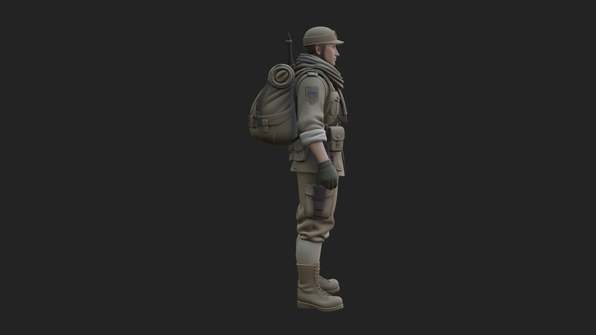 Vintage Soldier Statue Design 29 3D Print Model 3D Model