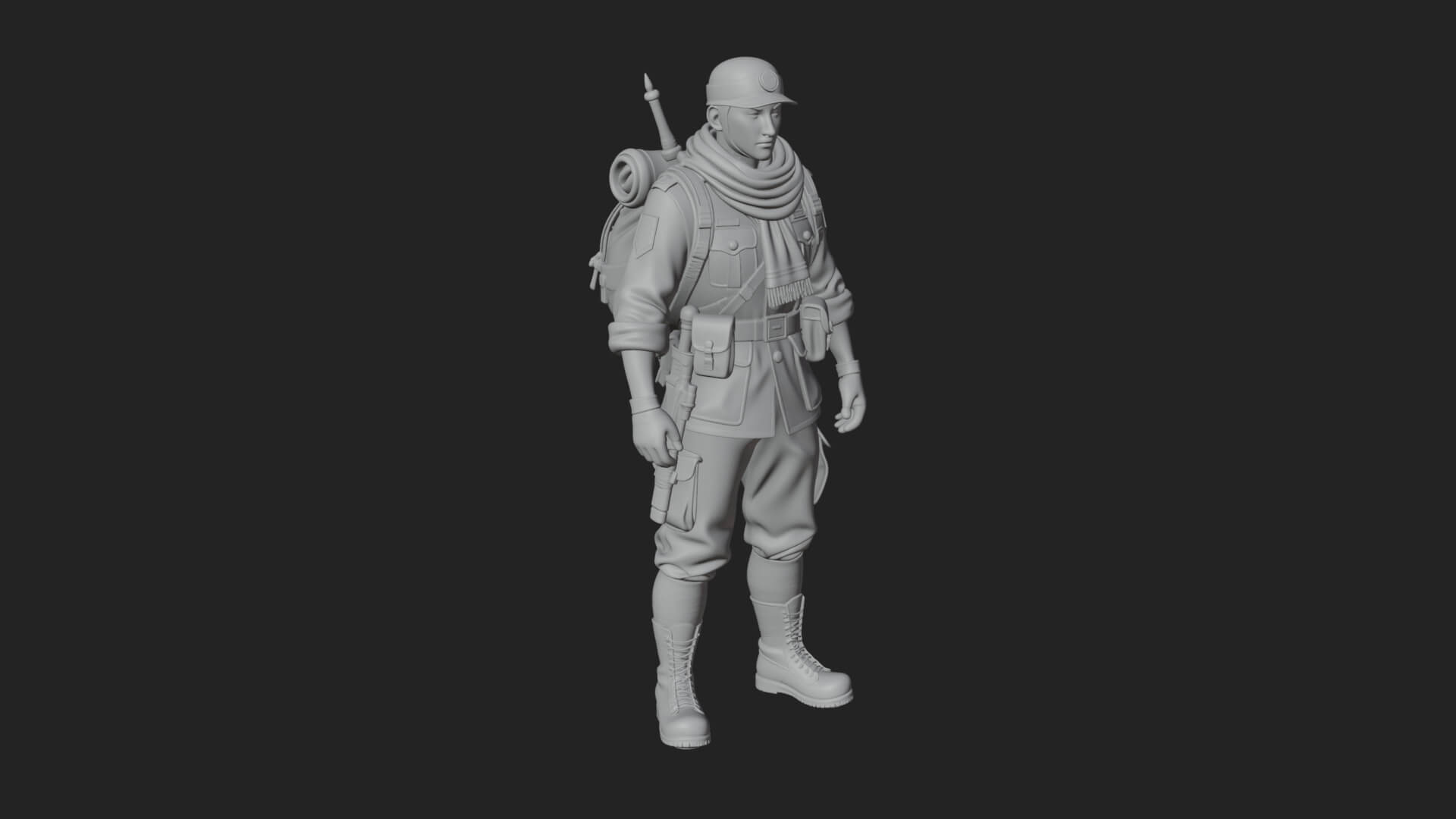 Vintage Soldier Statue Design 29 3D Print Model 3D Model