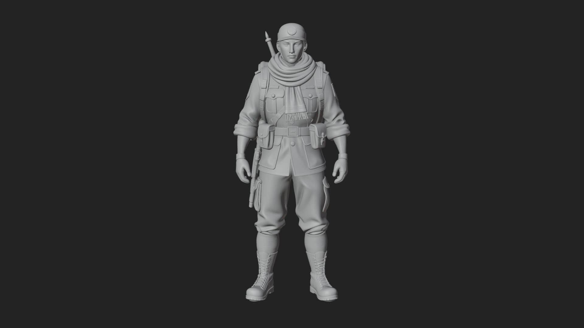 Vintage Soldier Statue Design 29 3D Print Model 3D Model