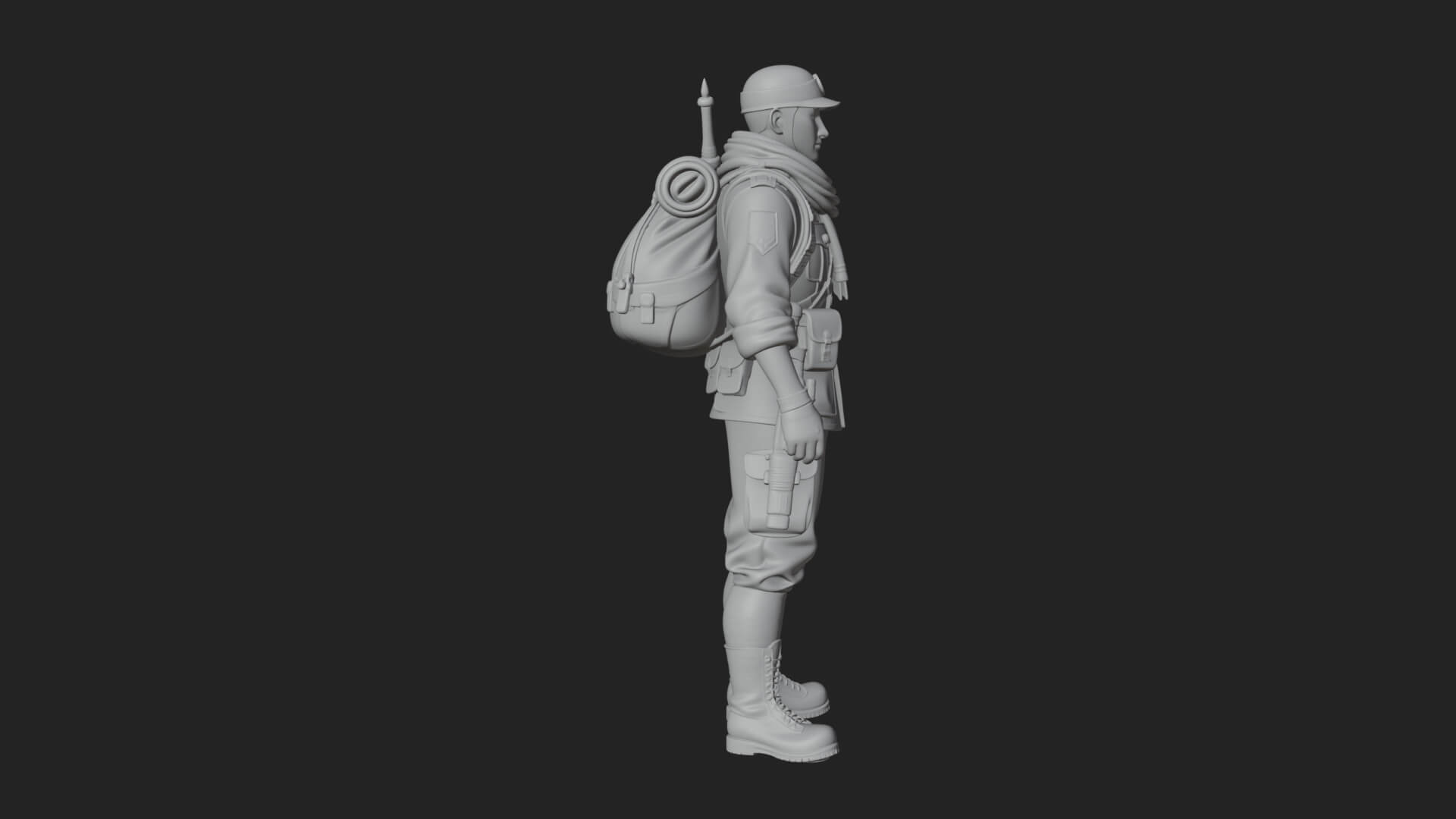 Vintage Soldier Statue Design 29 3D Print Model 3D Model