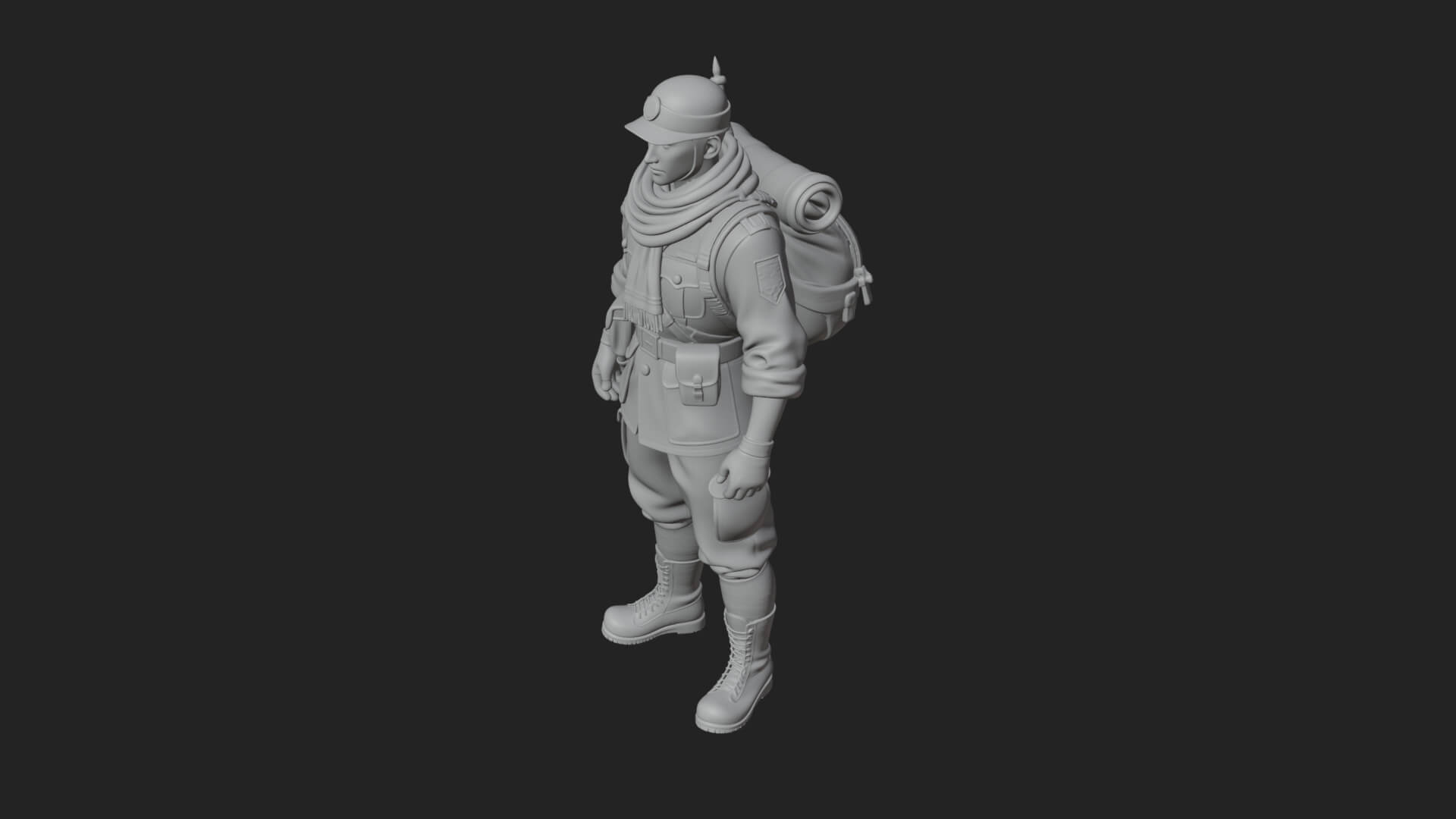 Vintage Soldier Statue Design 29 3D Print Model 3D Model