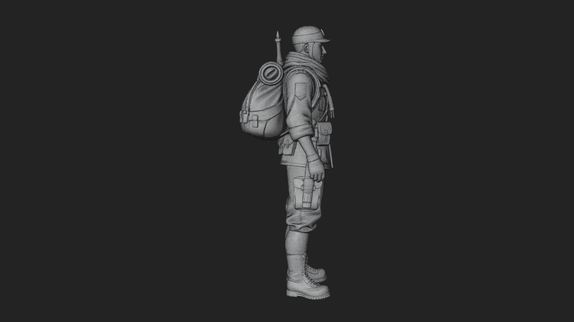 Vintage Soldier Statue Design 29 3D Print Model 3D Model