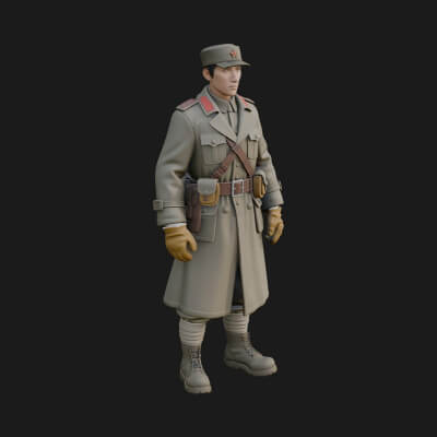 Vintage Soldier Statue Design 30 3D Print Model