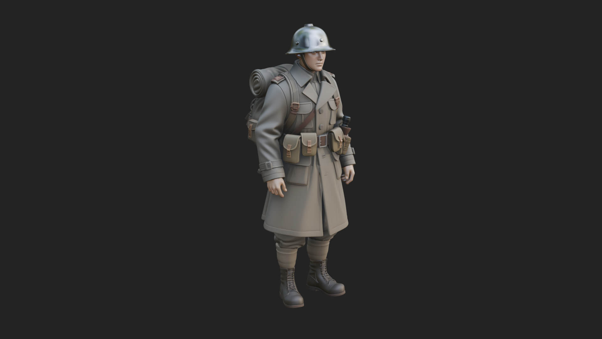 Vintage Soldier Statue Design 31 3D Print Model 3D Model