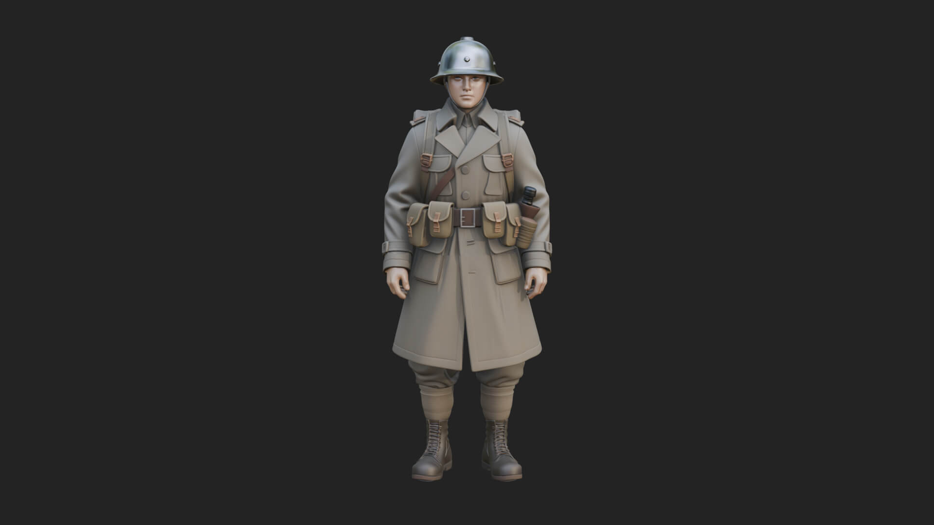 Vintage Soldier Statue Design 31 3D Print Model 3D Model