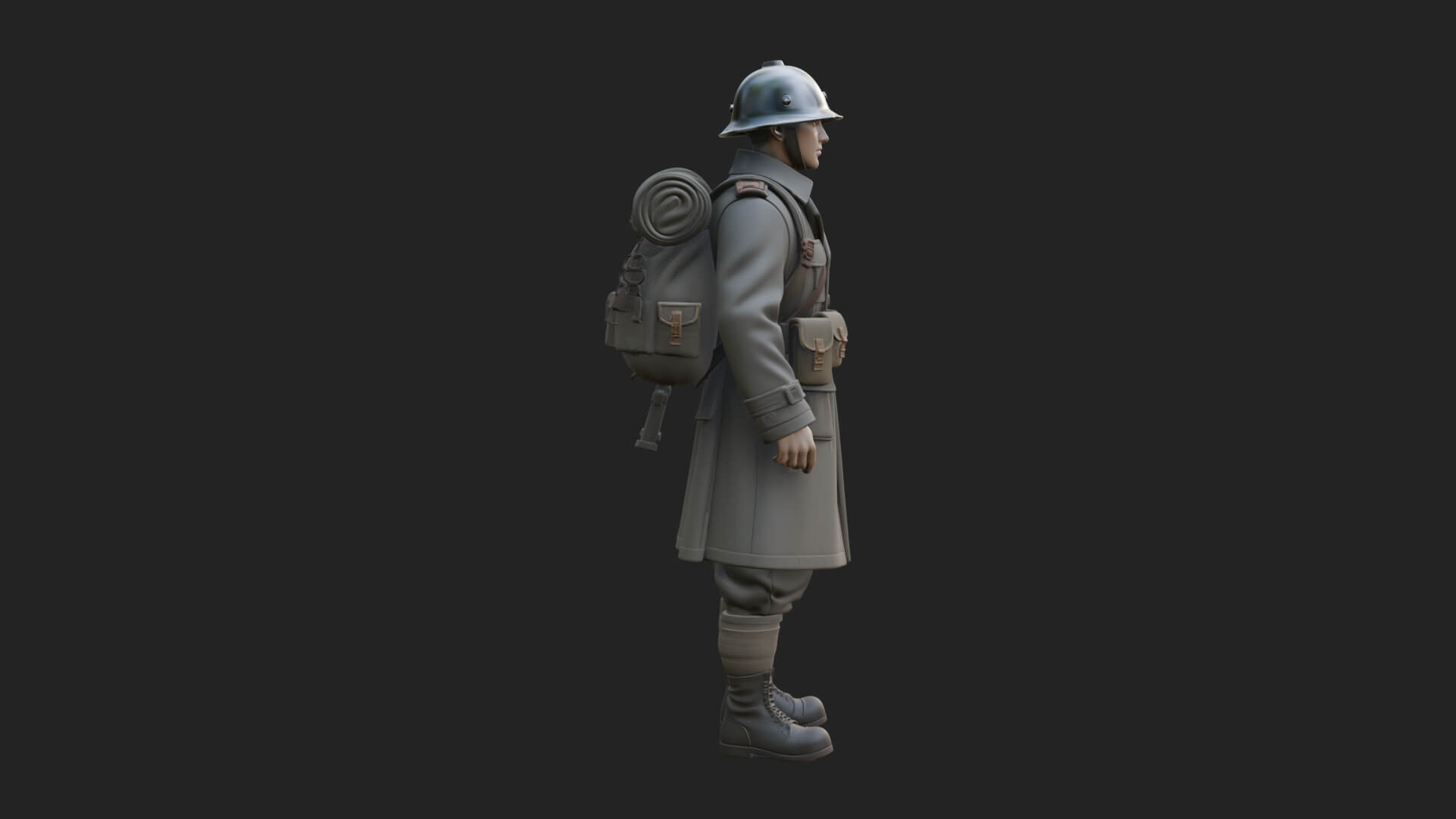 Vintage Soldier Statue Design 31 3D Print Model 3D Model