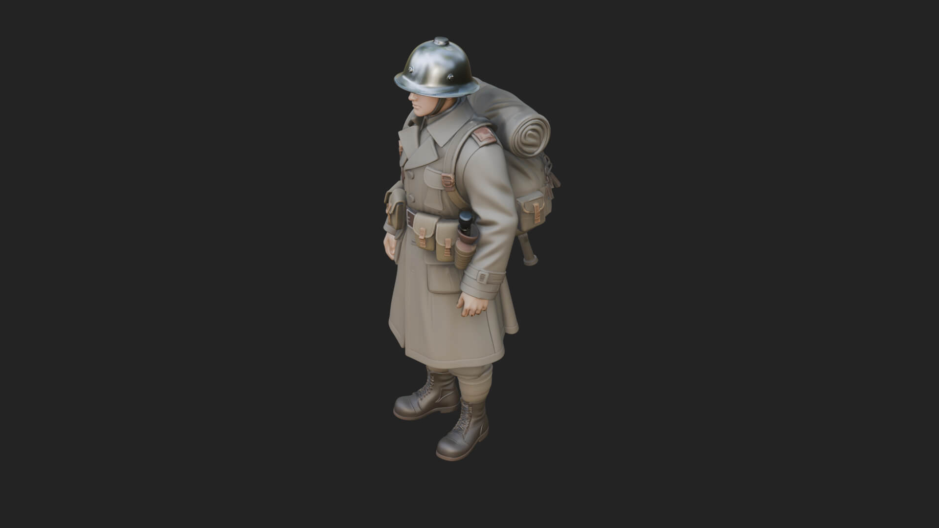 Vintage Soldier Statue Design 31 3D Print Model 3D Model