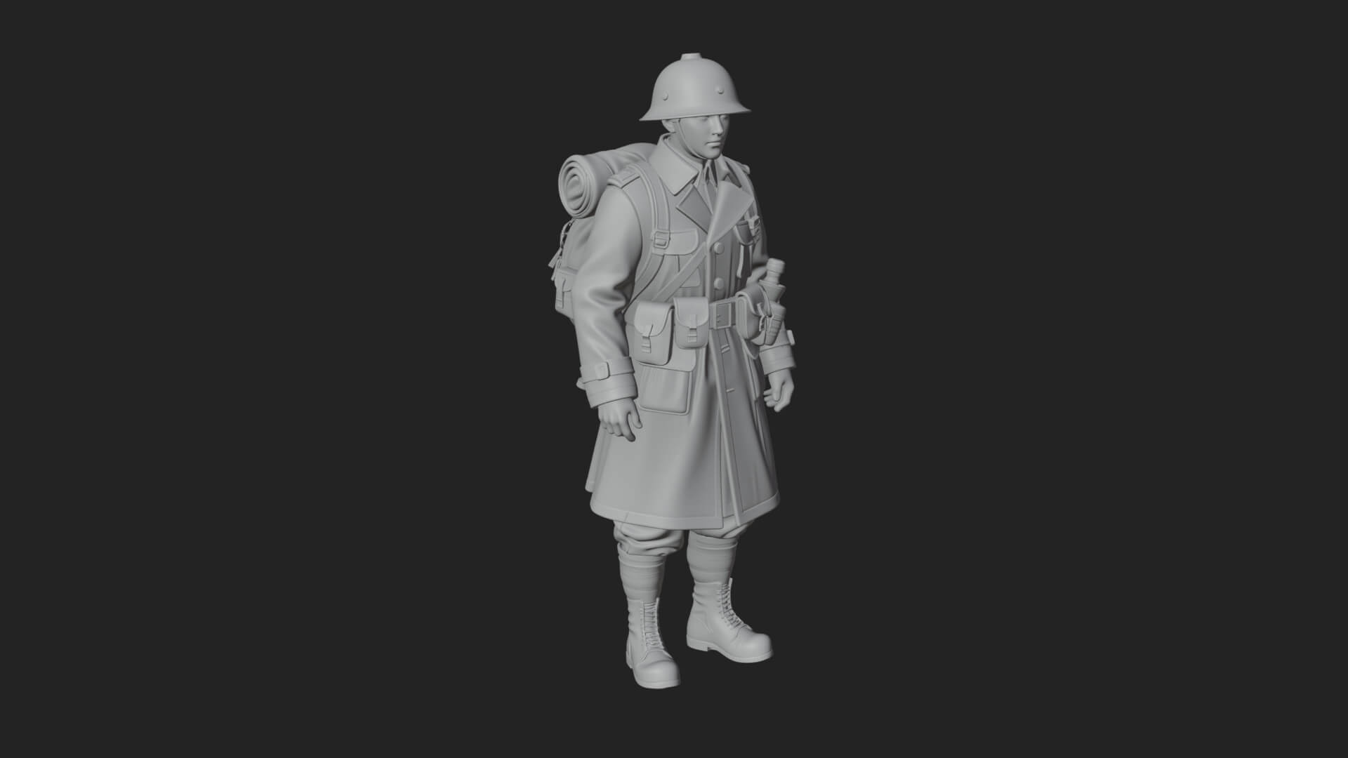 Vintage Soldier Statue Design 31 3D Print Model 3D Model
