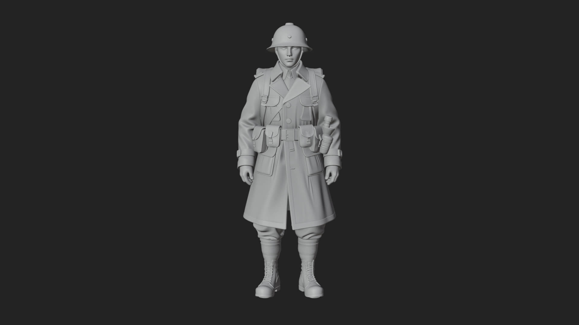 Vintage Soldier Statue Design 31 3D Print Model 3D Model