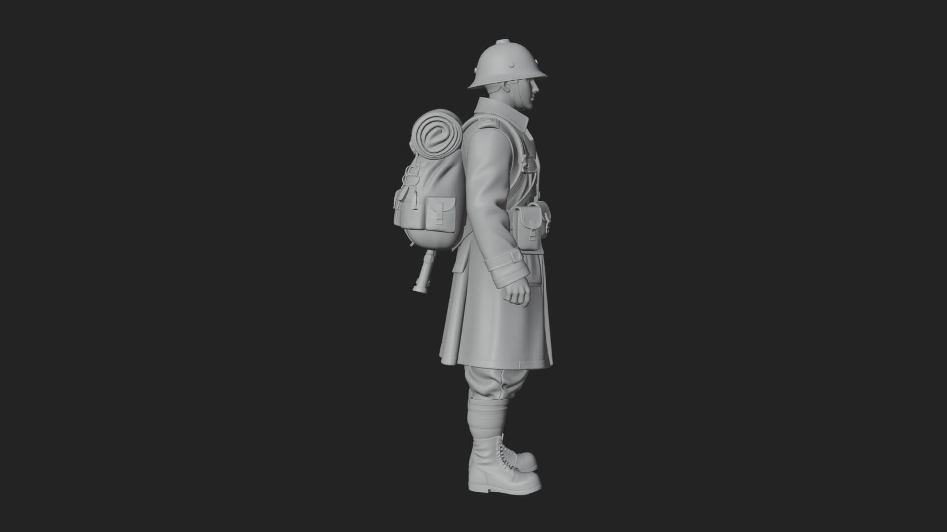 Vintage Soldier Statue Design 31 3D Print Model 3D Model