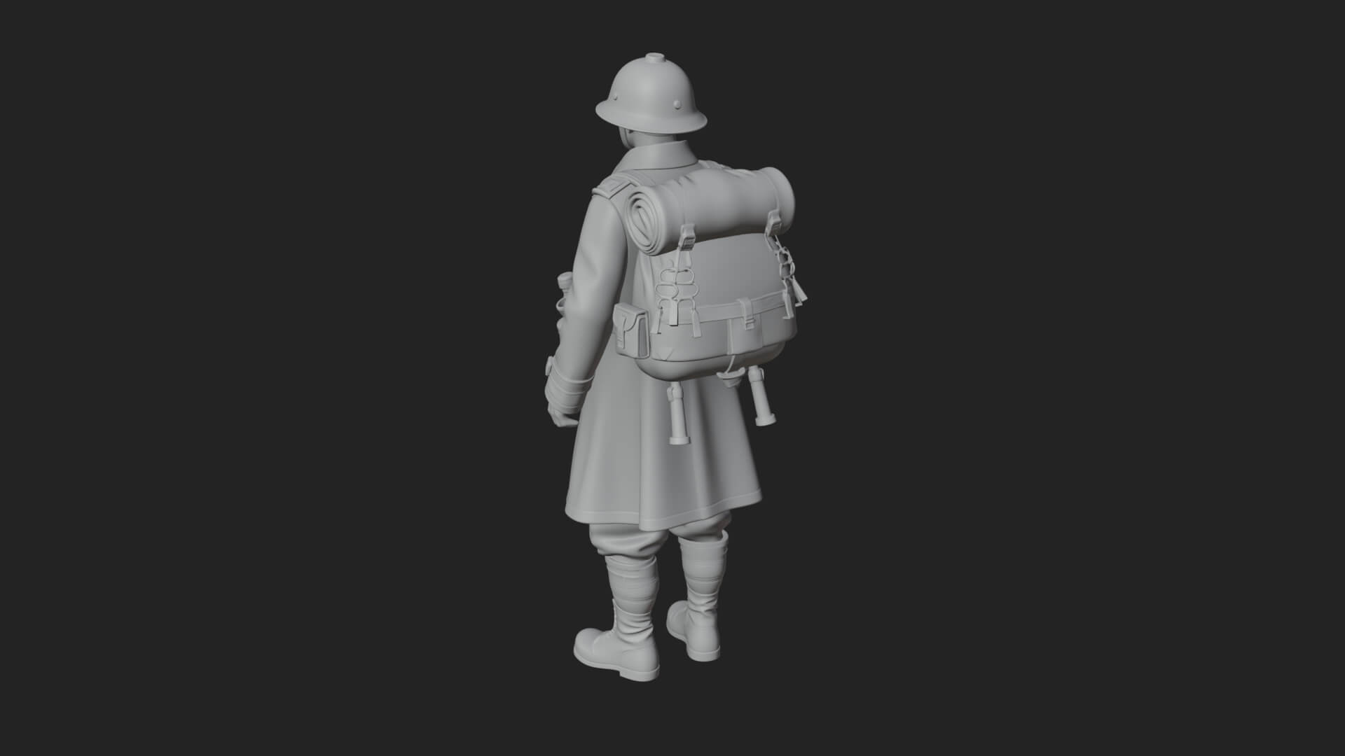 Vintage Soldier Statue Design 31 3D Print Model 3D Model