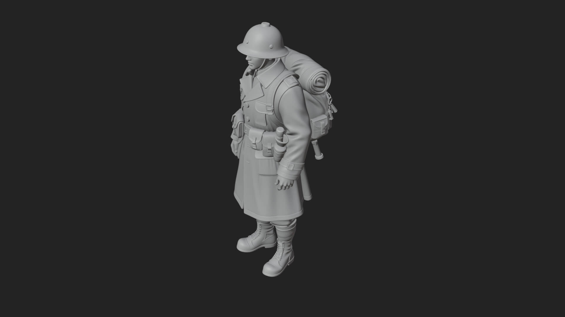 Vintage Soldier Statue Design 31 3D Print Model 3D Model