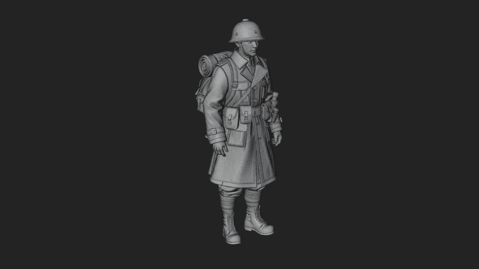 Vintage Soldier Statue Design 31 3D Print Model 3D Model