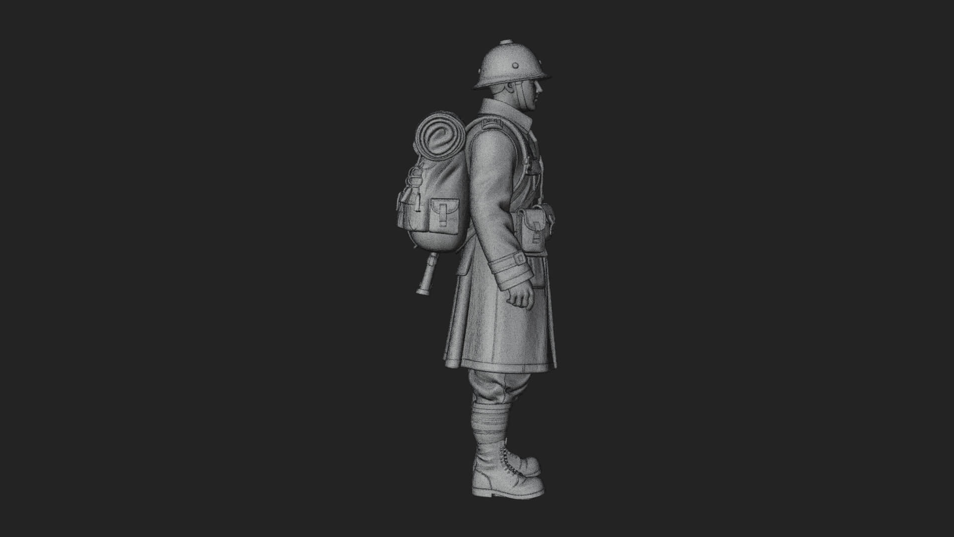 Vintage Soldier Statue Design 31 3D Print Model 3D Model