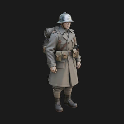 Vintage Soldier Statue Design 31 3D Print Model