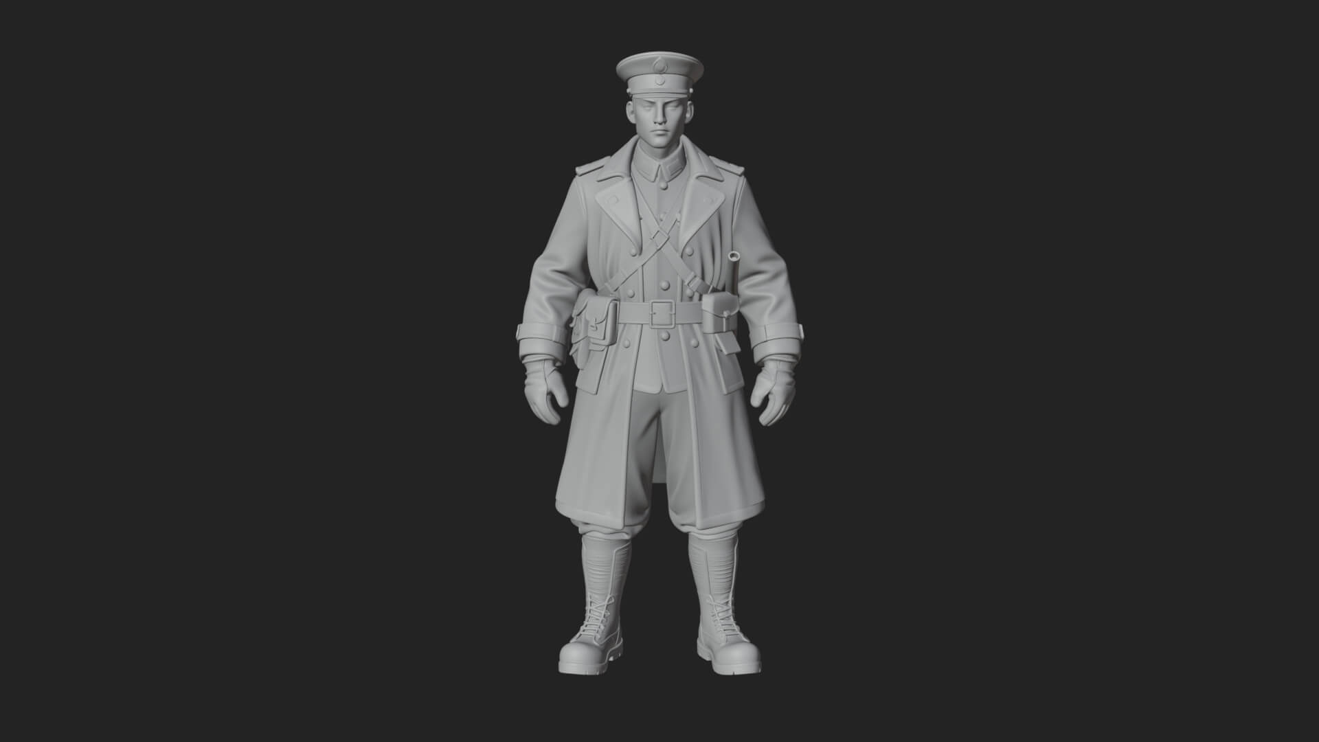 Vintage Soldier Statue Design 32 3D Print Model 3D Model