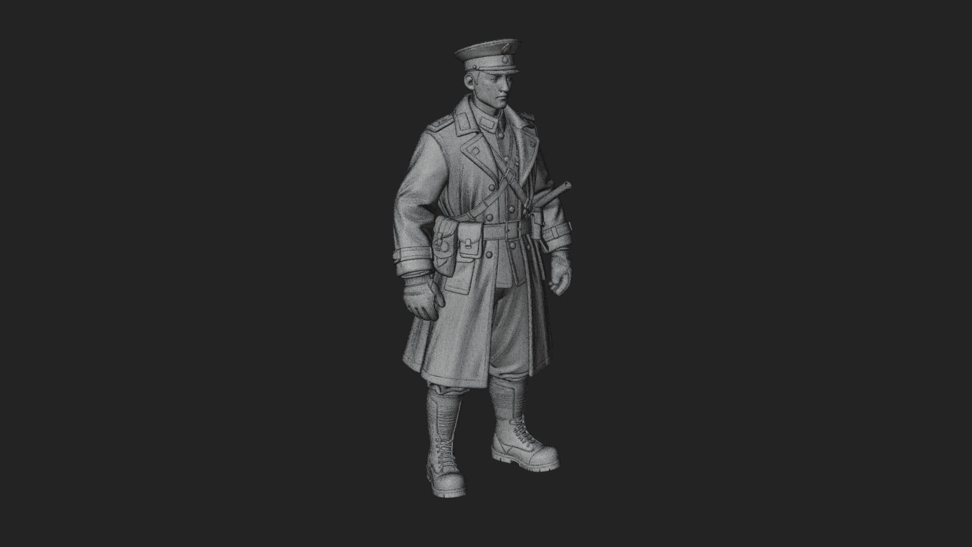 Vintage Soldier Statue Design 32 3D Print Model 3D Model