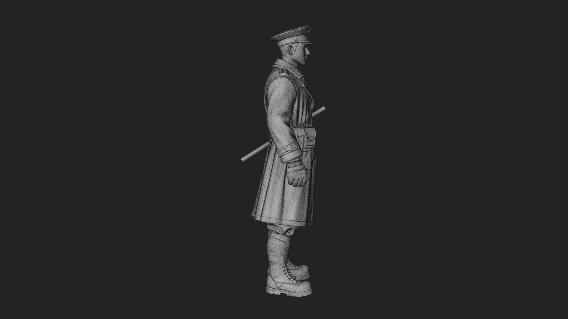 Vintage Soldier Statue Design 32 3D Print Model 3D Model