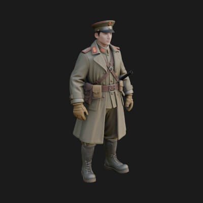 Vintage Soldier Statue Design 32 3D Print Model