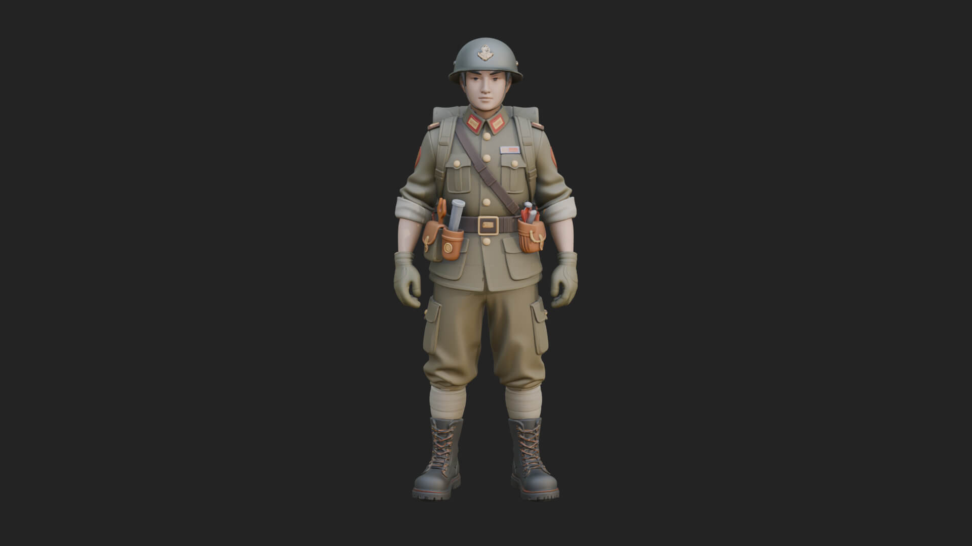 Vintage Soldier Statue Design 33 3D Print Model 3D Model