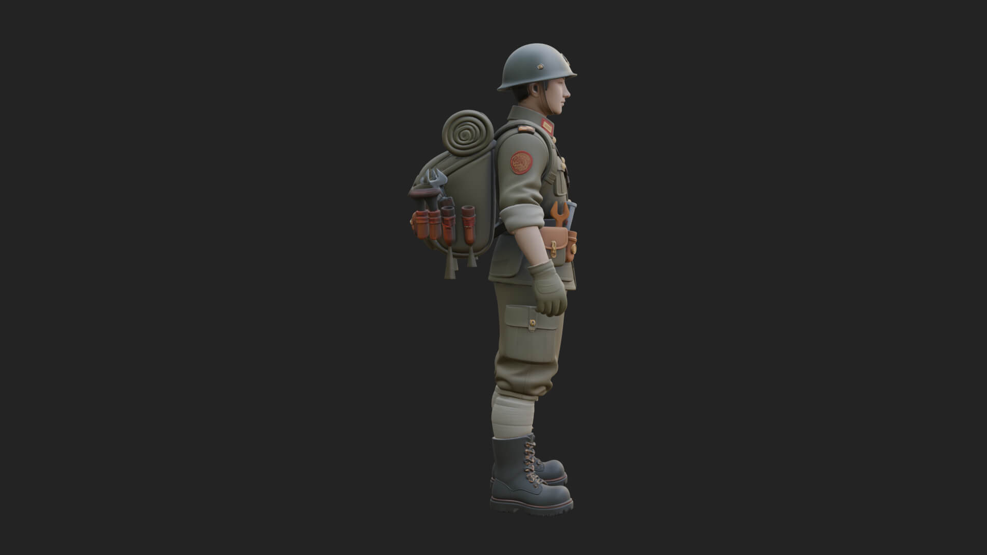 Vintage Soldier Statue Design 33 3D Print Model 3D Model