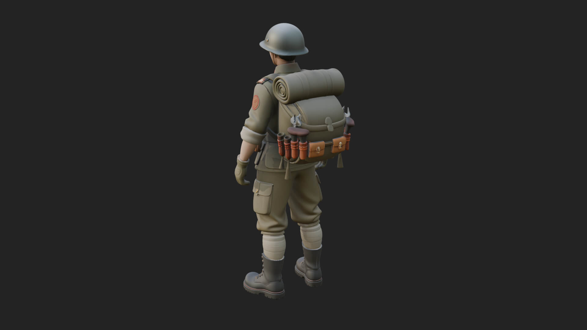 Vintage Soldier Statue Design 33 3D Print Model 3D Model