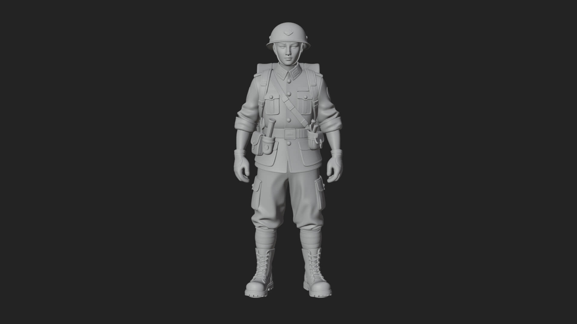 Vintage Soldier Statue Design 33 3D Print Model 3D Model