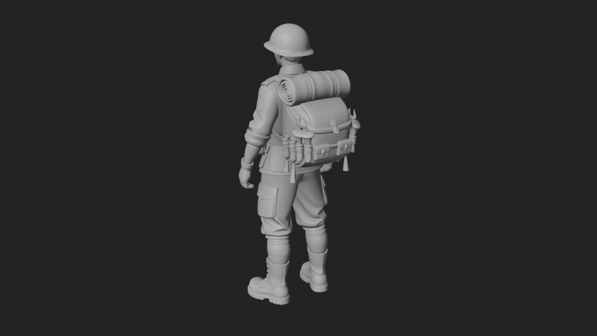 Vintage Soldier Statue Design 33 3D Print Model 3D Model