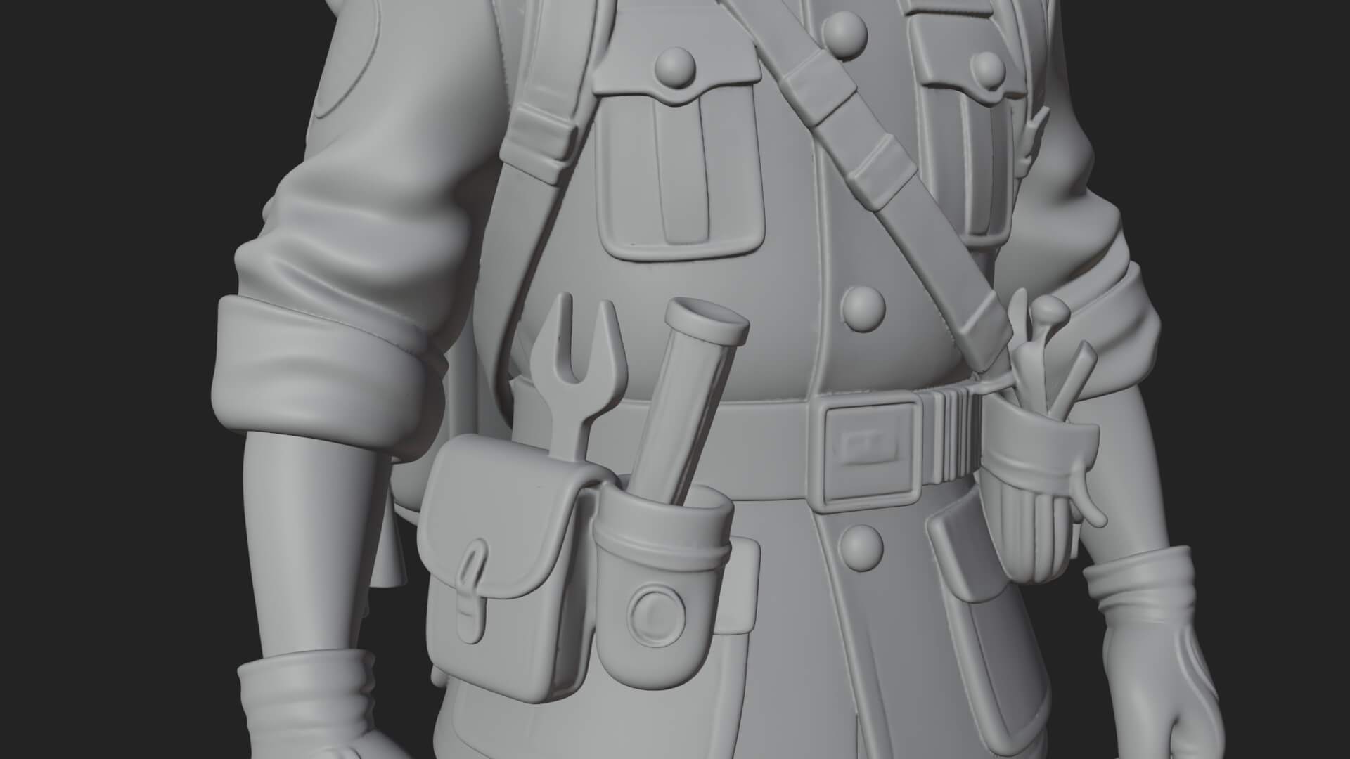 Vintage Soldier Statue Design 33 3D Print Model 3D Model