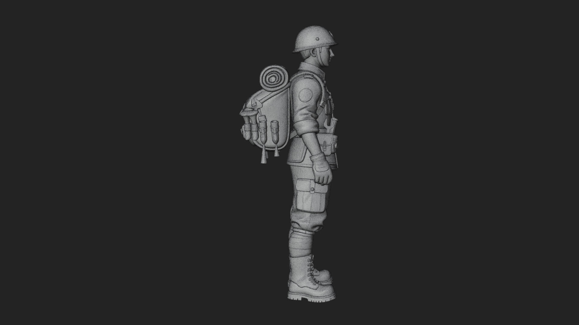 Vintage Soldier Statue Design 33 3D Print Model 3D Model