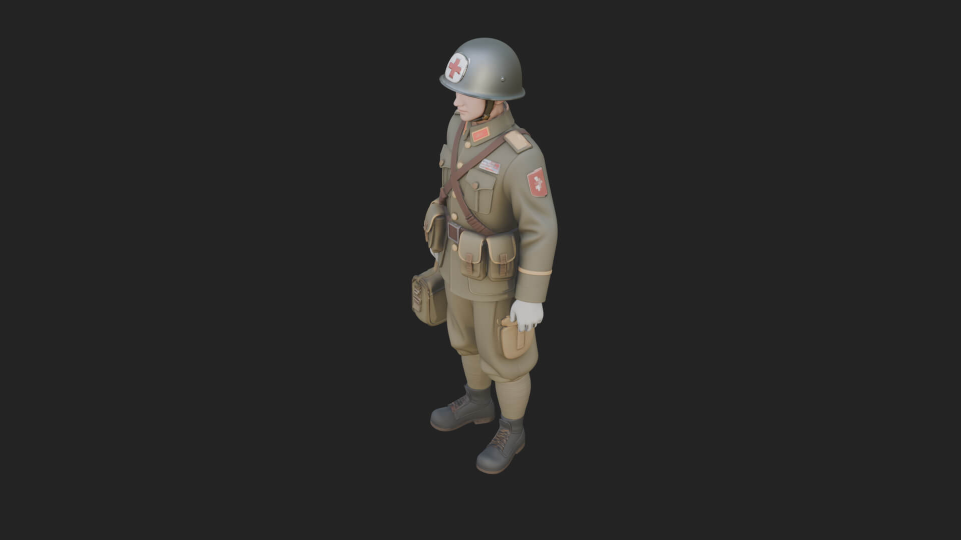 Vintage Soldier Statue Design 34 3D Print Model 3D Model