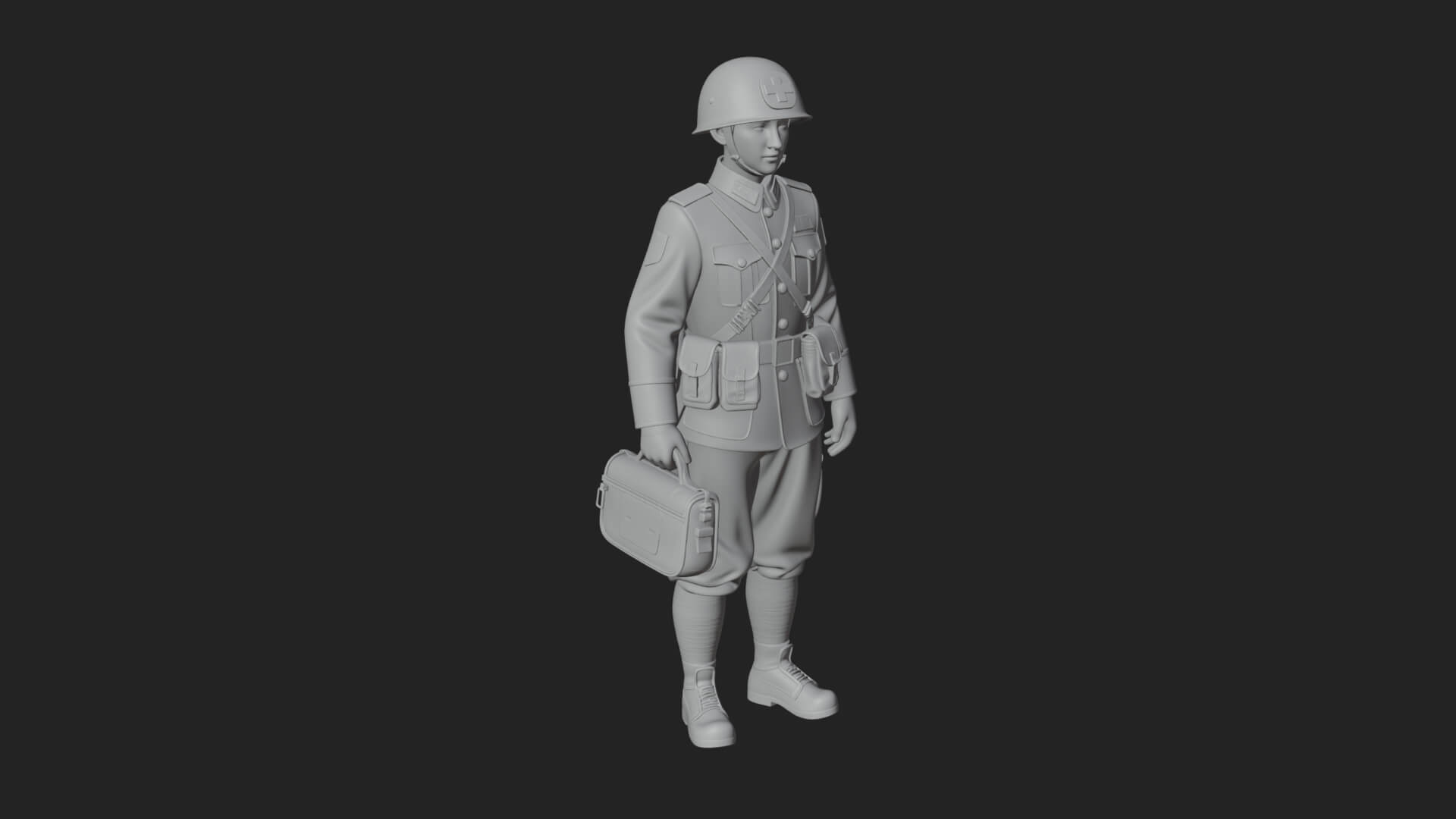 Vintage Soldier Statue Design 34 3D Print Model 3D Model