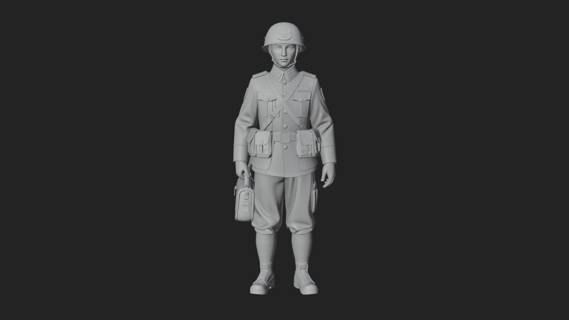 Vintage Soldier Statue Design 34 3D Print Model 3D Model