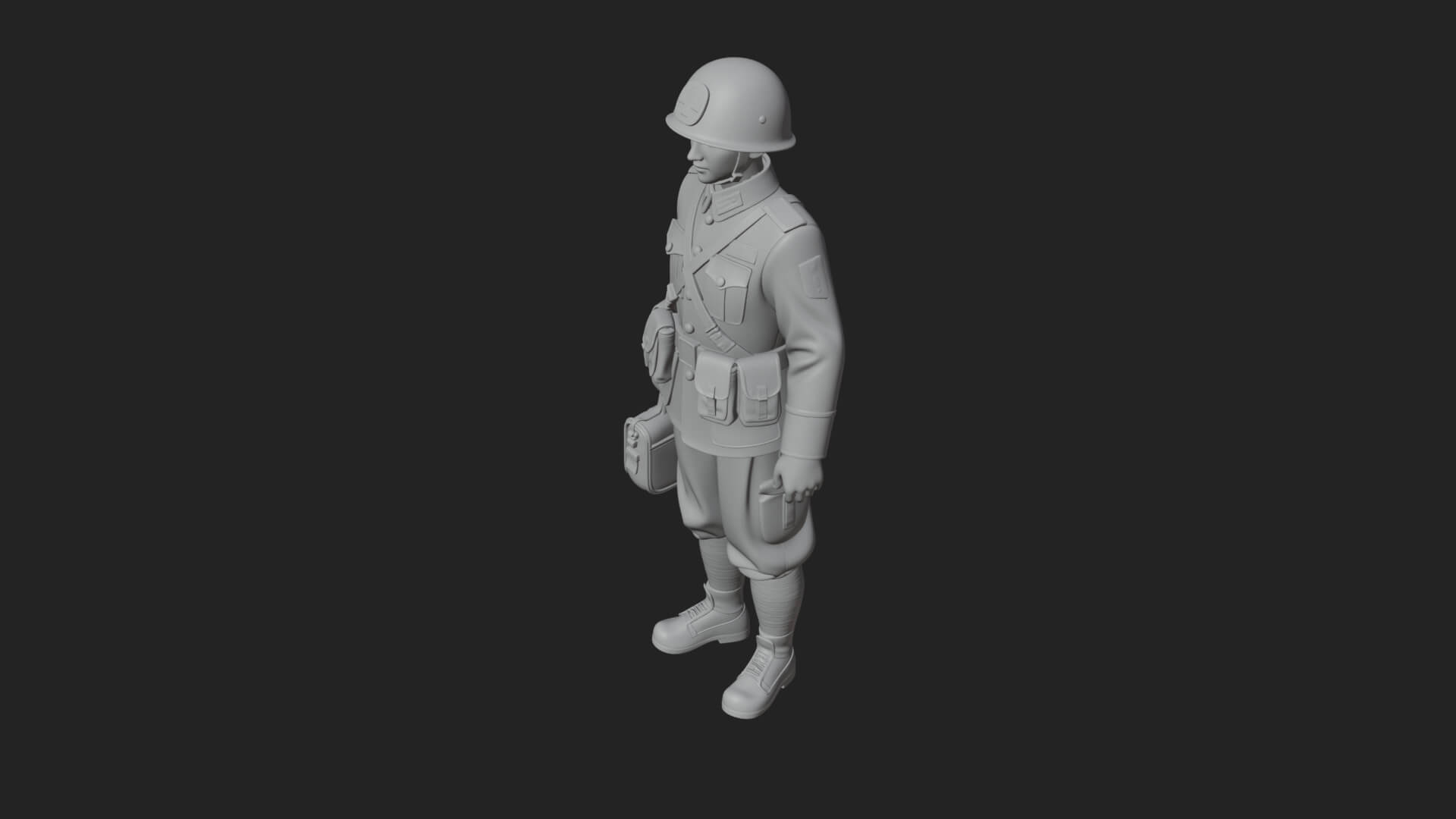 Vintage Soldier Statue Design 34 3D Print Model 3D Model