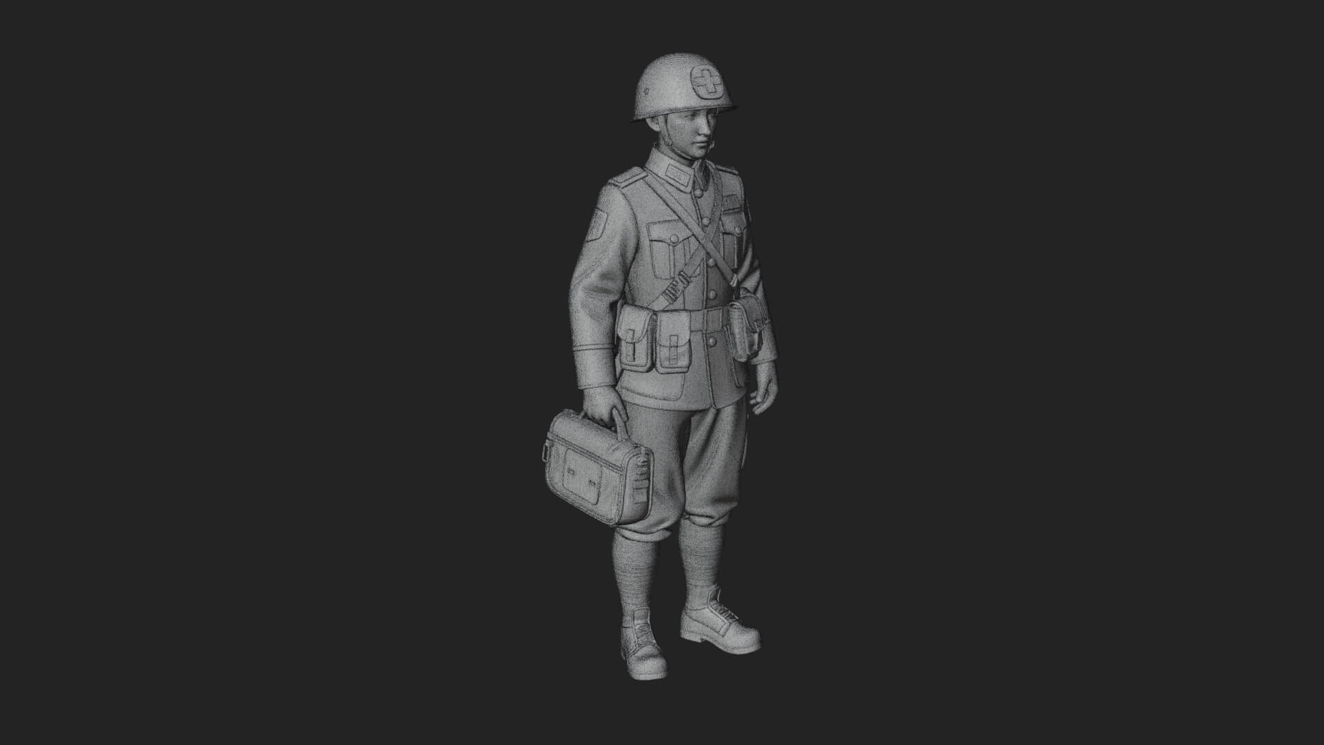 Vintage Soldier Statue Design 34 3D Print Model 3D Model