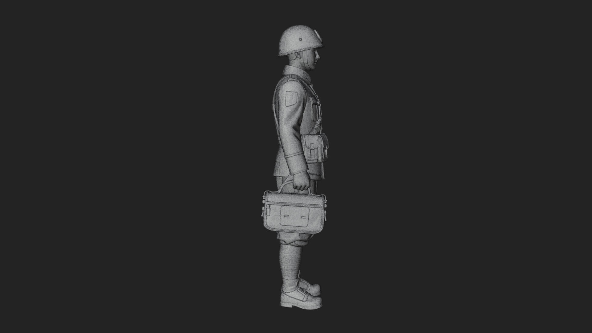 Vintage Soldier Statue Design 34 3D Print Model 3D Model