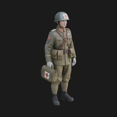 Vintage Soldier Statue Design 34 3D Print Model