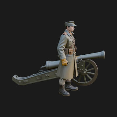 Vintage Soldier Statue Design 4 3D Print Model