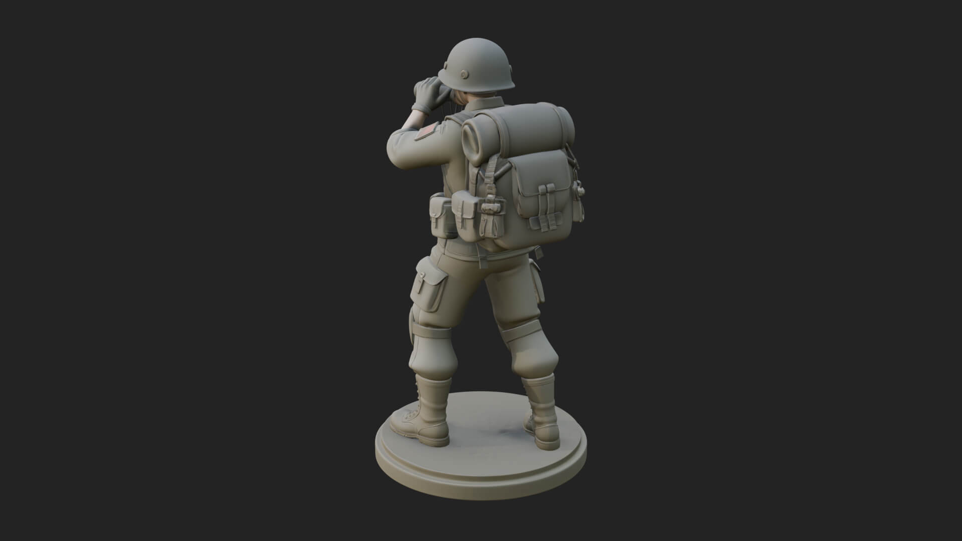 Vintage Soldier Statue Design 5 3D Print Model 3D Model